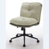 Oversize Seat Cirss Cross Chair With Wheels, Elegant Design Computer Chair, Adjustable Height 360 Degree Rolling Swivel Home Office Chair For Small Space, Dressing Room, Living Room - Gray - Image 16