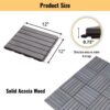 10 Piece Interlocking Deck Tiles Striped Pattern, Square Acacia Hardwood Outdoor Flooring For Patio, Bancony, Pool Side - Light Gray - Image 37