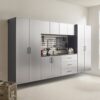 Astro Series - Metal Wall Mounted Base Door Storage Cabinet - Metallic Gray - Image 2