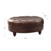 Newport - Leather Ottoman - Caramel - Image 4