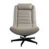 Piran - Twilight Top Grain Leather Accent Chair And Ottoman With Swivel - Gray - Image 5