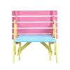 Kids Multi Functional Arm Chair Table 2 Benches All In 1 Set Wood - Blue / Pink - Image 6