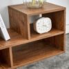 Modern 2 Piece Cube TV Stand With Open Storage, L Shaped Design - Walnut - Image 11