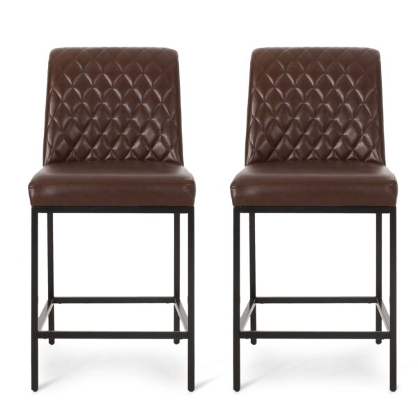 Counter Stool (Set of 2), Barstools - Dark Brown