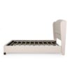 Twilight Fully Upholstered Fabric Wingback Queen Bed - Ivory - Image 6