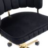 Modern Home Office Desk Chair With Adjustable Height And Swivel Wheels - Black - Image 24
