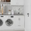 Reed - Deluxe Laundry Cabinet With Pull-Out Faucet And Stainless Steel Sink - White - Image 8