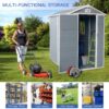 4X6Ft Resin Outdoor Storage Shed Kit-Perfect To Store Patio Furniture - Gray - Image 10