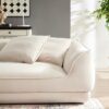 Nordic Modern Sofa With Removable Pillowcase, French Velvet Fabric, Solid Wood Frame, High Density Sponge Filling, 4 Throw Pillows - Beige - Image 7