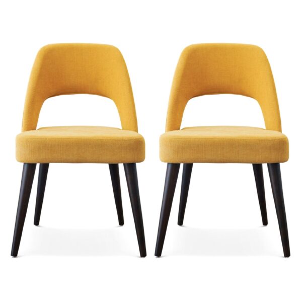 Juliana - Mid-Century Modern Dining Chair (Set of 2) - Brown / Yellow