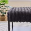 Upholstered Ottoman Coffee Table Foot Rest With Metal Legs And Wooden Storage Shelf - Charcoal - Image 14