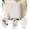 Modern Small Bathroom Vanity Cabinet With Ceramic Basin, Ample Storage, 1 Soft-Close Door - White - Image 8