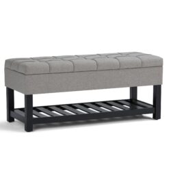 Saxon - Storage Ottoman Bench - Dove Gray