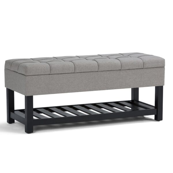 Saxon - Storage Ottoman Bench - Dove Gray