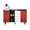 Sideboard Buffet Cabinet With Doors And Unique Panel Styling - Black / Red - Image 14