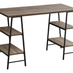 Computer Desk For Home Office, Laptop, Storage Shelves, Elegant Design - Taupe