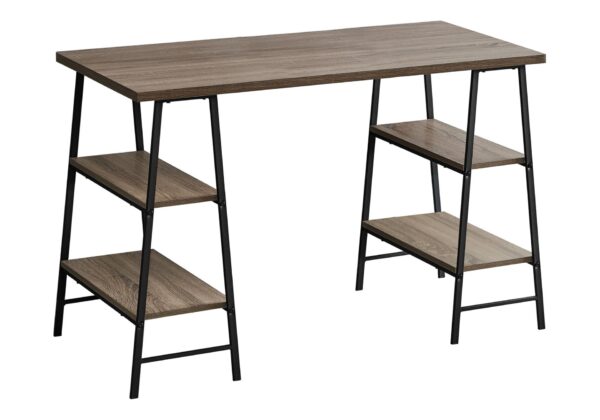 Computer Desk For Home Office, Laptop, Storage Shelves, Elegant Design - Taupe