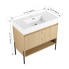 Modern 36" Bathroom Vanity Combo With Single Resin Sink And Storage Cabinet - Oak - Image 4