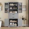 Elegant Storage Cabinet With Multi Functional Space, 2 Drawers With Slide Rails, Adjustable Shelf - Gray - Image 3