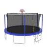 14Ft For Kids Children With Safety Enclosure Net Outdoor Backyards Large Recreational Trampoline - Blue - Image 3