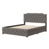 Queen Size Upholstered Platform Bed With 2 Drawers And 2 Sets Of USB Ports On Each Side - Gray - Image 2