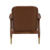 Accent Chair With Cushioned Seat, Brass Tipped Legs - Dark Brown - Image 15