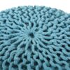 Moro - Contemporary Pouf With Knit Weave Design - Aqua - Image 10