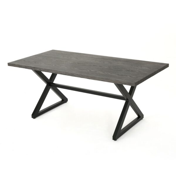 Rolando - Outdoor Aluminum Dining Table With Steel Frame - Gray / Black