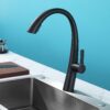 High Arc Stainless Steel Pull Out Kitchen Faucet With Dual Modes And 360 Degree Rotation - Matte Black - Image 2