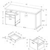 Computer Desk For Home Office, Laptop, Left, Right Set Up, Storage Drawers - Taupe - Image 5