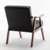 Mid Century Modern Wingback Accent Chair With Solid Wood Frame And Extra Thick Backrest - Lounge Chair For Living Room, Bedroom, Or Reading Room - Black - Image 10