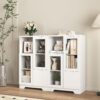 Modern Painted Cabinet With Glass Doors And Drawer - White - Image 13