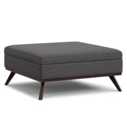 Owen - Extra Large Square Coffee Table Storage Ottoman - Gray