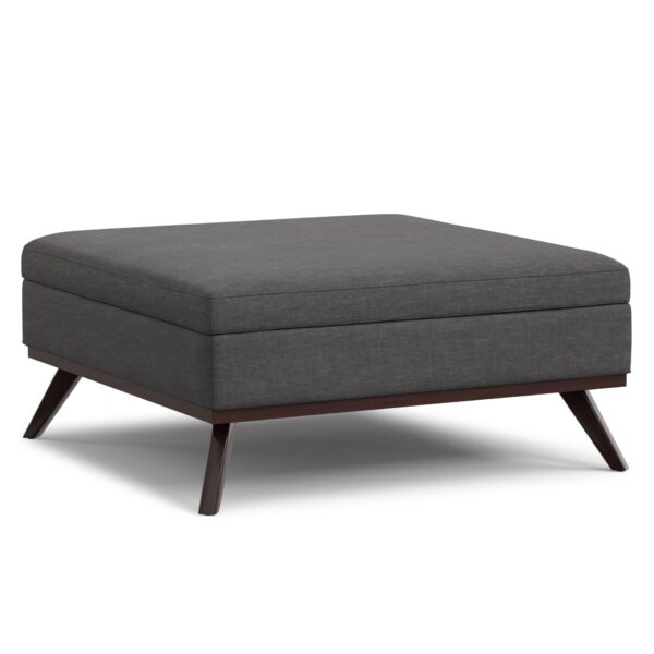 Owen - Extra Large Square Coffee Table Storage Ottoman - Gray