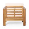 Acacia Wood Loveseat And Coffee Table Set With Cushions - Brown - Image 15