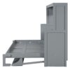 Full Size Murphy Bed With Hydraulic Lift & Desk Design - Gray - Image 7
