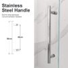 Frameless Single Sliding Shower Door & 8Mm Clear Tempered Glass - Chrome - Image 9
