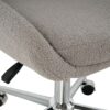 Modern Teddy Fleece Fabric Dining Chair With Chrome Legs, Soft And Comfortable - Gray - Image 16