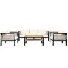 4 Pieces Outdoor Sectional Sofa Set 5 Person Patio Seating Group Outdoor Conversation Set With Cushions And A Coffee Table For Patios, Gardens, Or Balcony - Beige - Image 13