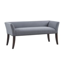 Accent Bench With Low Back And Flared Arms - Slate Blue