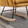 35.5" Rocking Chair With Pocket, Soft Teddy Fabric Rocking Chair For Nursery, Comfy Wingback Glider Rocker With Safe Solid Wood Base For Living Room Bedroom Balcony - Turmeric - Image 20