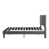 Queen Size Upholstered Platform Bed Frame Wood Slat Support - Gray - Image 6