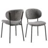 Boucle Dining Chairs, Dining Chairs With Metal Legs For Dining Room, Kitchen, Living Room (Set of 2) - Gray - Image 15