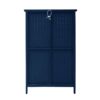 2 Doors Metal Storage Cabinet Display Cabinet With Glass Doors Metal Kitchen Sideboard Buffet Cabinet Glass Storage Cabinet For Dining Room Living Room Bedroom - Dark Blue - Image 8