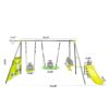 Xns052 Interesting Six Function Swingset With Net Swing Metal Plastic Safe Swing Set 440Lbs For Outdoor Playground For Age 3+ With 31.5" Net Swing - Green / Blue - Image 3