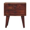 Mini Modern Bedside Table - Chestnut - Image 2