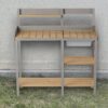 Outdoor Potting - Bench, Workstation Table With Cabinet For Backyard Garden Supplies - Gray / Brown - Image 19
