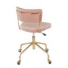 Tania - Contemporary Task Chair - Gold / Pink - Image 3