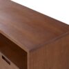Mid Century Modern 3 Drawer 58" TV Stand For 65" TVs With 2 Open Cubbies - Walnut - Image 4