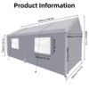 Carport, 10x20 Heavy Duty Portable Carport Garage Tent For Outdoor Storage Shelter - Gray - Image 2